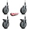 Service Caster 6'' Thermoplastic Rubber Wheel Swivel 3/4'' Expanding Stem Caster Set 2 Brakes, 4PK SCC-EX20S614-TPRB-2-PLB-2-34 - alternate 2